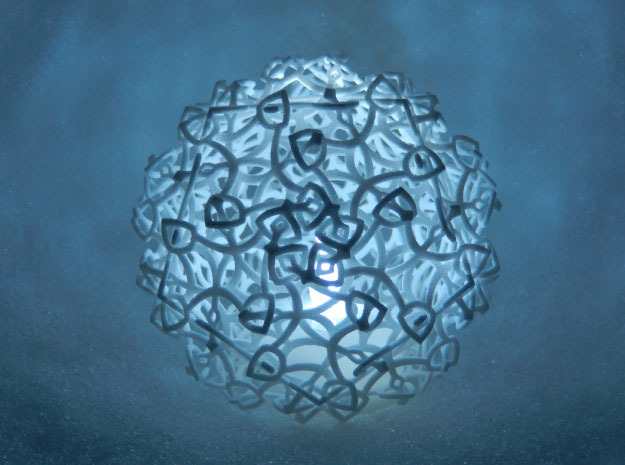 Entangled Snowflakes (Light Version) in White Natural Versatile Plastic