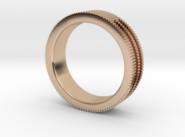 Ø0.687 inch/Ø17.45 mm Prisma Ring in 14k Rose Gold Plated Brass