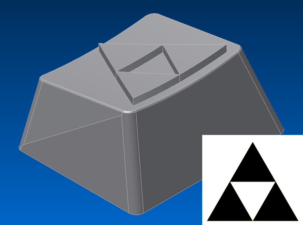  Legend of Zelda - Triforce Keycap (R1, 1.25x) in White Natural Versatile Plastic