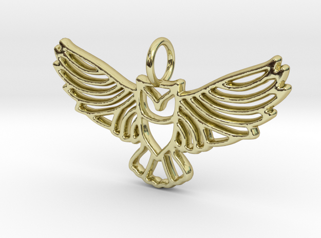 Owl Pendant in 18k Gold Plated Brass