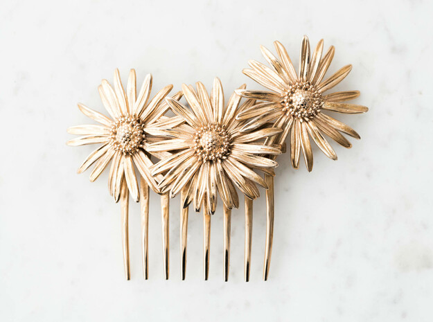 Daisy Comb in Polished Bronze