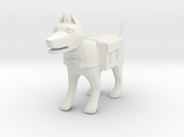 Adventuring Pack-Dog in White Natural Versatile Plastic