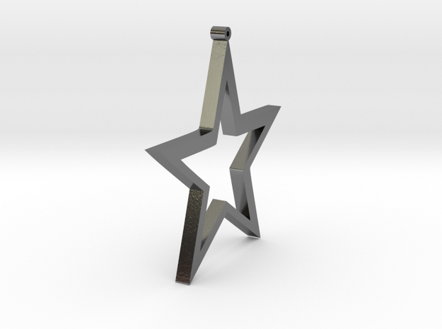 Star Earring in Polished Silver