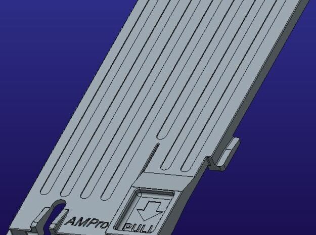 045006-01 Ampro Battery Door, Standard in Black Natural Versatile Plastic