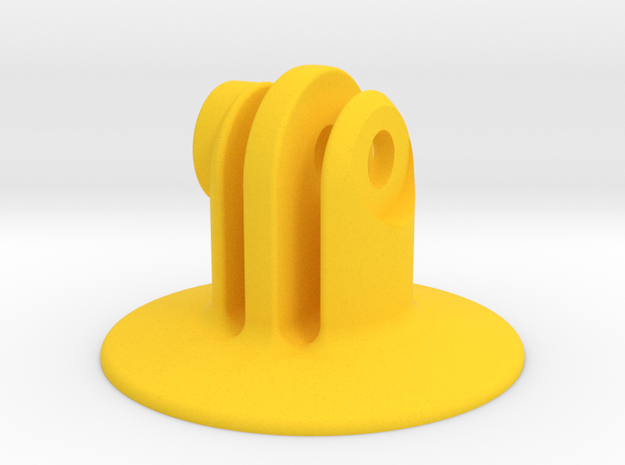 Round Tape-on GoPro Mount in Yellow Processed Versatile Plastic