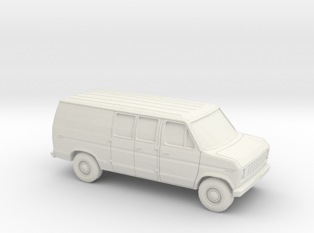 1/87 1975-91 Ford E-Series Delivery Van in White Natural Versatile Plastic