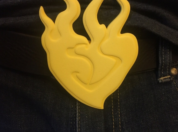 Yang Belt Buckle (Large) in Yellow Processed Versatile Plastic