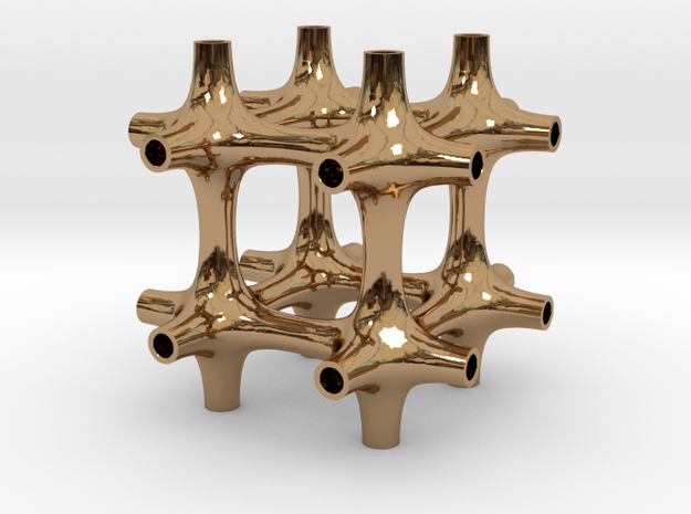  0523 IsoSurface F(x,y,z)=0 (5cm) #002-1 KOSEKOMA in Polished Brass