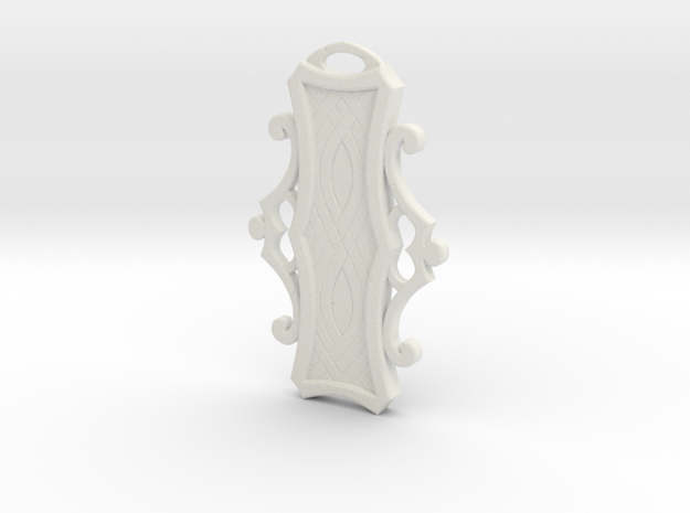 Pendant 01- 60mm in White Natural Versatile Plastic