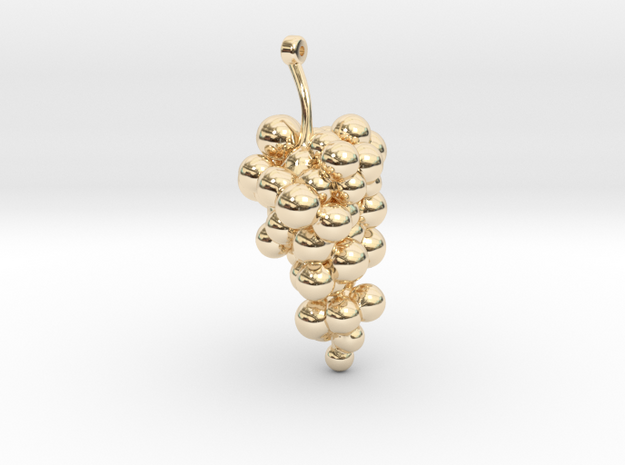 Grape Earring 2 in 14k Gold Plated Brass