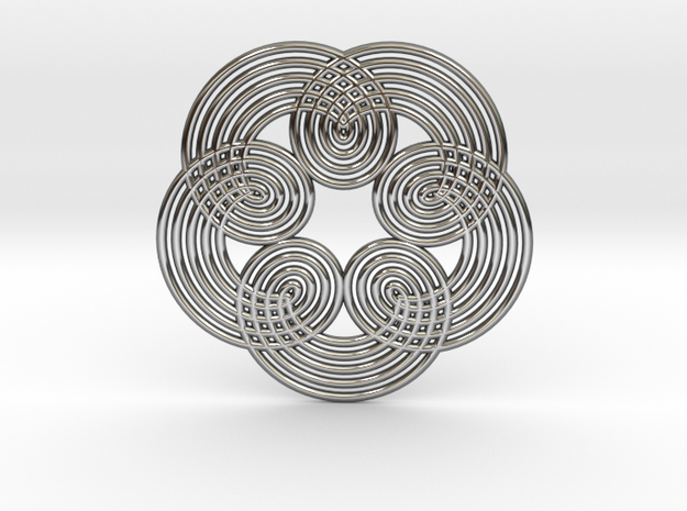 0533 Motion Of Points Around Circle (5cm) #010 in Fine Detail Polished Silver