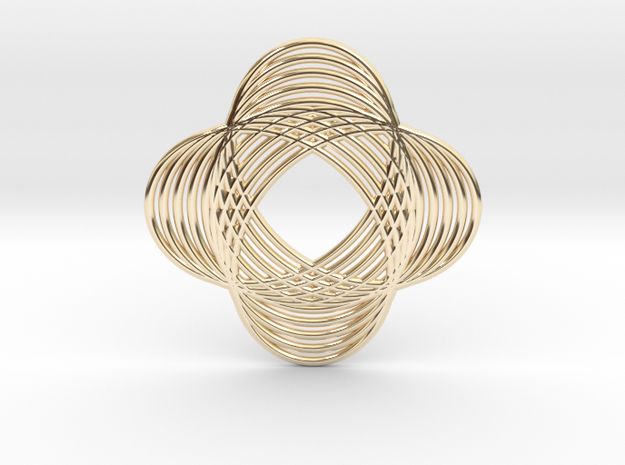 0540 Motion Of Points Around Circle (5cm) #017 in 14k Gold Plated Brass