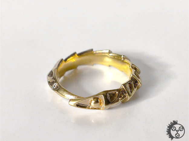Carapace Ring in Polished Brass