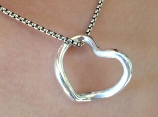 Infinity Heart  in Natural Silver