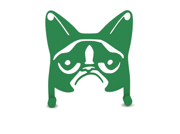 Hanger Grumpy Cat in Green Processed Versatile Plastic