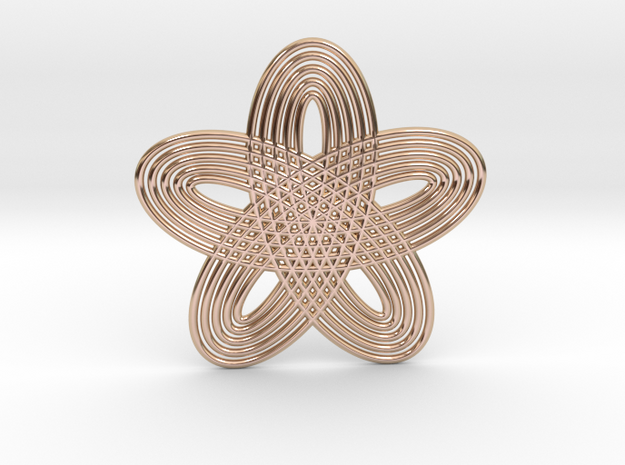 0545 Motion Of Points Around Circle (5cm) #022 in 14k Rose Gold Plated Brass
