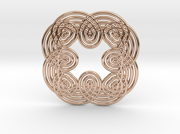 0552 Motion Of Points Around Circle (5cm) #029 in 14k Rose Gold Plated Brass