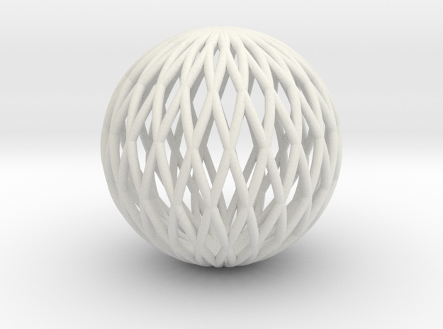Math Sphere in White Natural Versatile Plastic