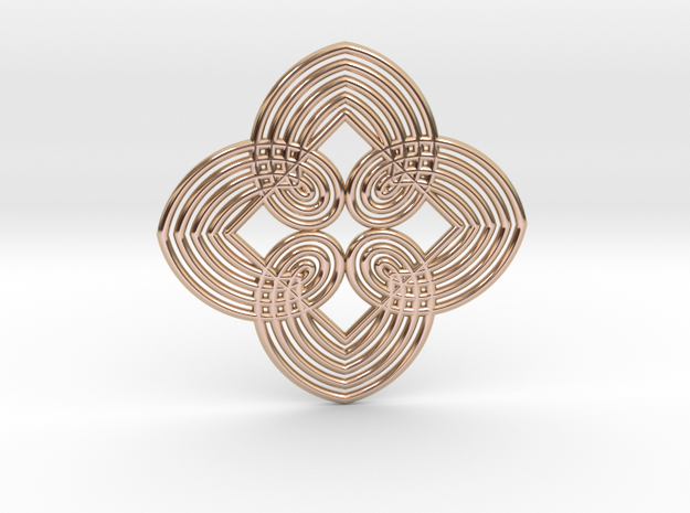 0557 Motion Of Points Around Circle (5cm) #034 in 14k Rose Gold Plated Brass
