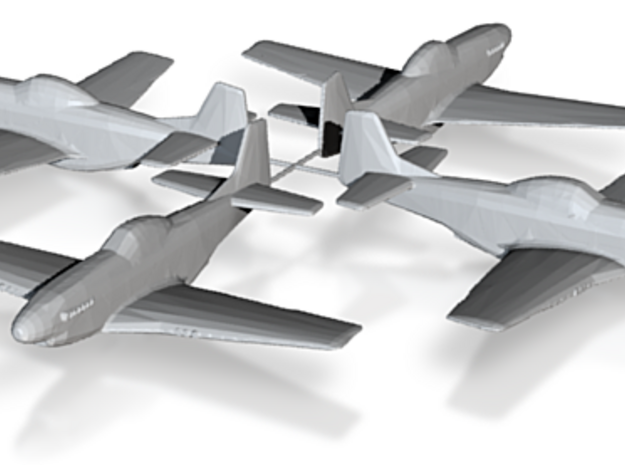North American P-51D 'Mustang' 1/200 x4 HDA in Tan Fine Detail Plastic
