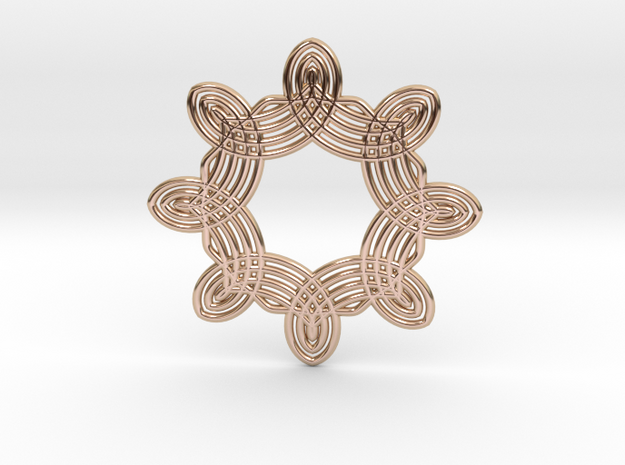 0561 Motion Of Points Around Circle (5cm) #038 in 14k Rose Gold Plated Brass
