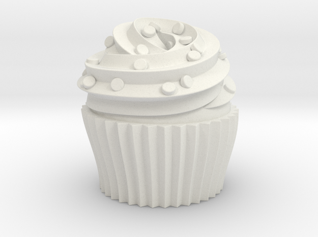 Cupcake Swirl Party Favor in White Natural Versatile Plastic
