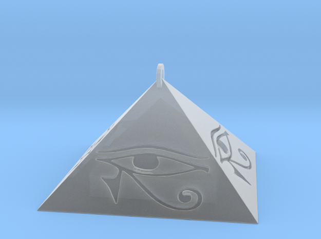 Pyramid Pendant (Engraved) in Tan Fine Detail Plastic