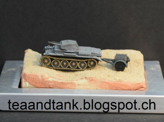 1/144 trailer with oil drums for Wehrmacht tanks in White Natural Versatile Plastic