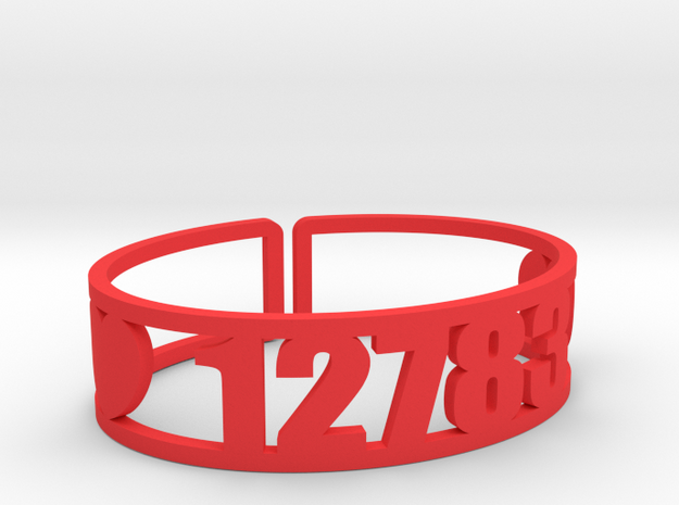 Chipinaw Zip Code Cuff in Red Processed Versatile Plastic