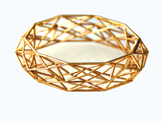 Geometric bracelet "Constructionist" in Polished Brass