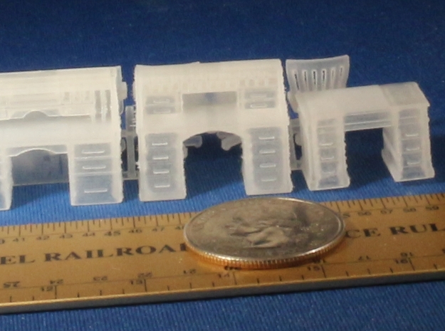 S Scale Rolltop desks and Chairs in Gray Fine Detail Plastic