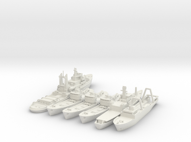 Cod War Set 1 1:700/600 in White Natural Versatile Plastic: 1:700