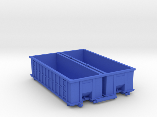 Industrial Dumpster 30yd (Qty 2) - HO 87:1 Scale in Blue Processed Versatile Plastic
