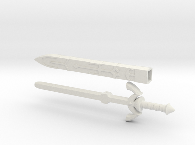 Sword And Sheath in White Natural Versatile Plastic