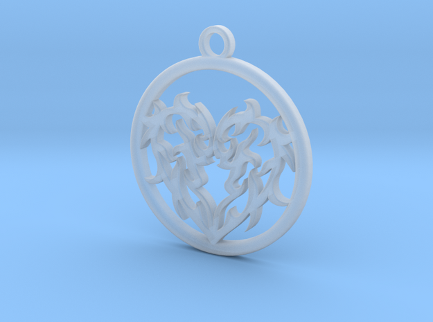 Circle Heart Pendant in Smoothest Fine Detail Plastic