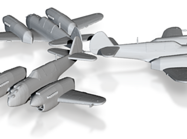 Curtiss P-40 Twin (Prototype) 1:200 x3 HDA in Tan Fine Detail Plastic