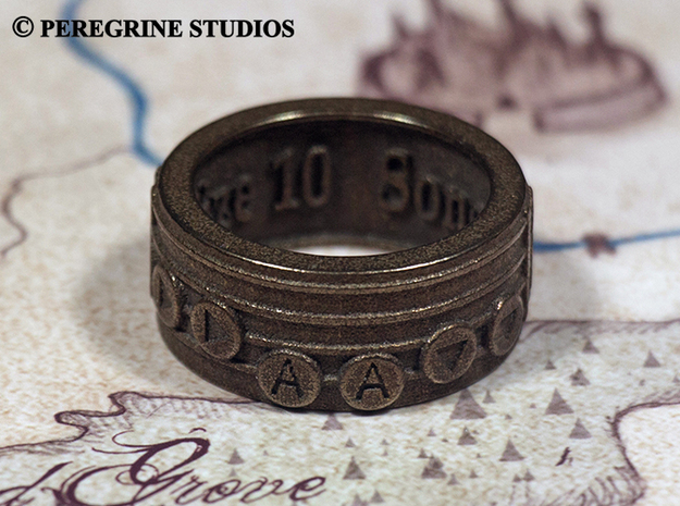 Ring - Song of Double Time in Polished Bronzed Silver Steel: 13 / 69