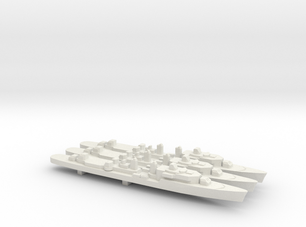  T47 Class Command Destroyer (1962) x 3, 1/1800 in White Natural Versatile Plastic