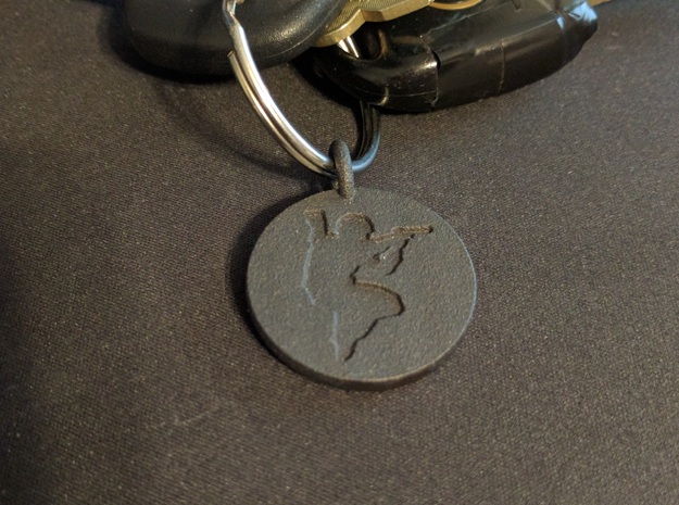 bhop keychain in Matte Black Steel