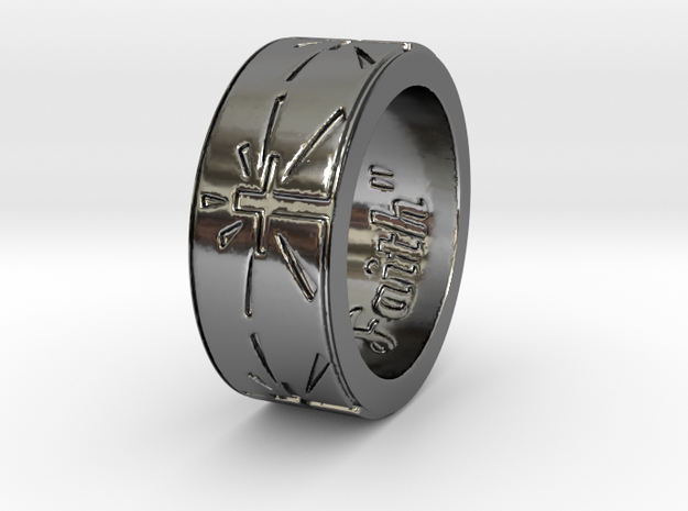 "Faith" Ring  in Fine Detail Polished Silver: 6 / 51.5