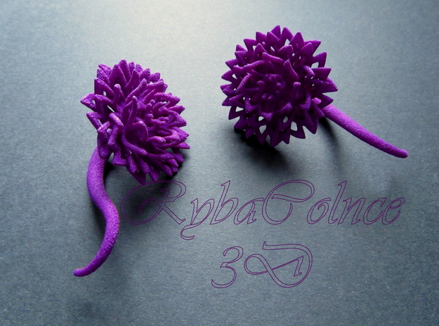 Plugs / gauges/ The Chrysanthemums 4 g (5 mm) in Purple Processed Versatile Plastic