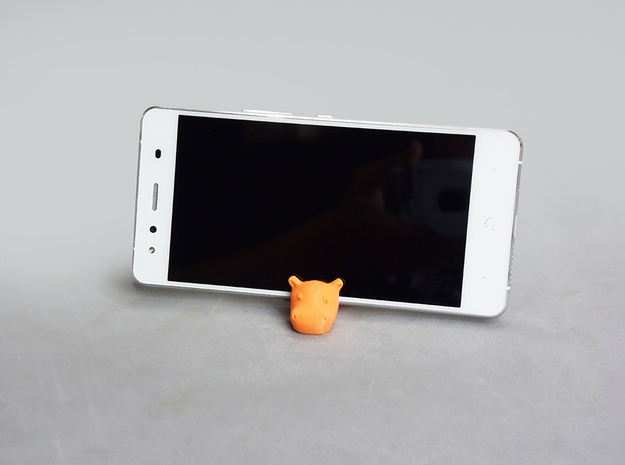 Keychain Hippo / stmarphone Stand in White Natural Versatile Plastic
