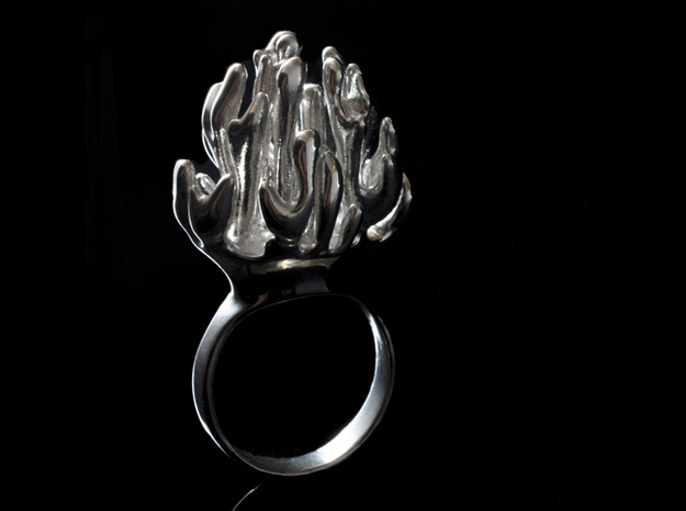 Laplacian Ring sz 7 in Polished Silver