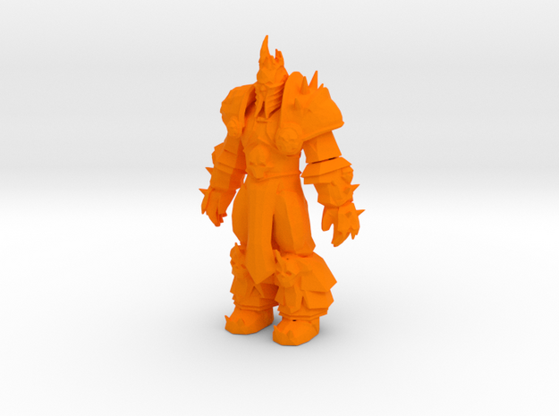 Arthas Lich King neutral pose in Orange Processed Versatile Plastic