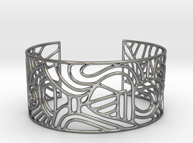 Cuff abstract no. 12 in Polished Silver