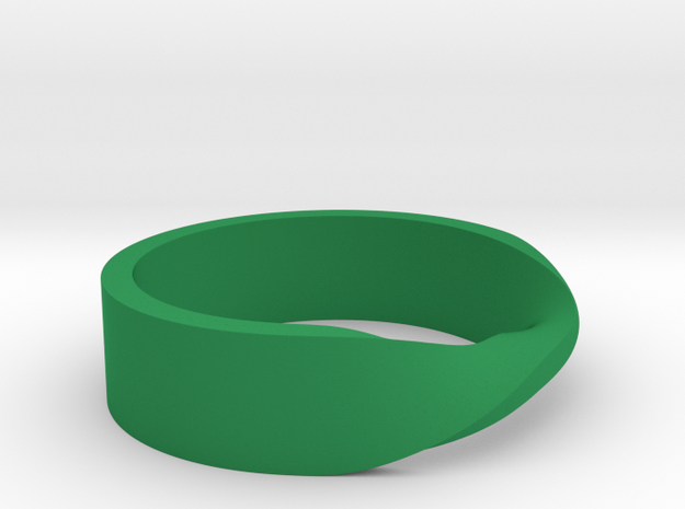 Ring Mobius in Green Processed Versatile Plastic