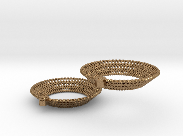 Crochet Earrings (precious/semi-precious metals) in Natural Brass
