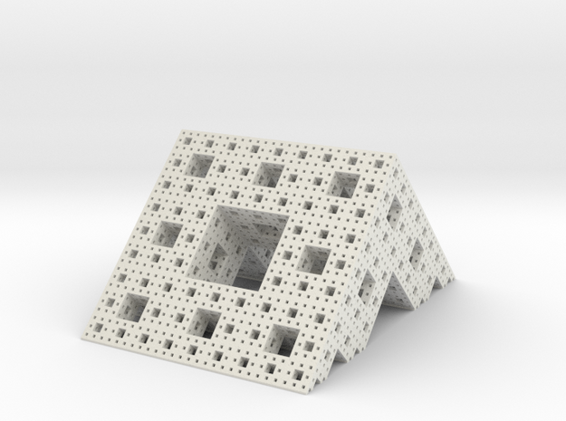 Menger roof (4 iterations) in White Natural Versatile Plastic