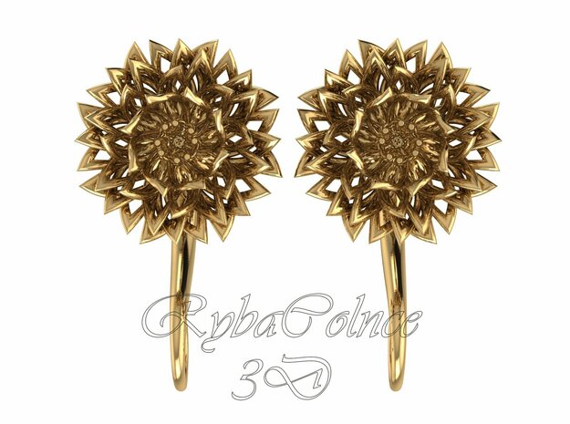 Plugs / gauges/ The Chrysanthemums 6 g (4 mm) in Polished Brass