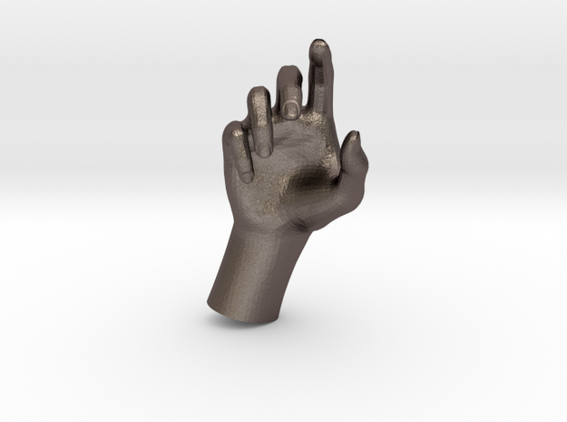 1/10 Hand 008 in Polished Bronzed Silver Steel